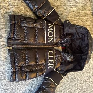Moncler Kids Shiny Black Puffer Coat